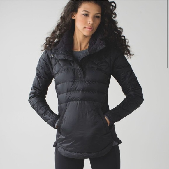 Lululemon Down For A Run Pullover- Purple Down Filled Half Zip Jacket- Size 6 - Picture 3 of 5